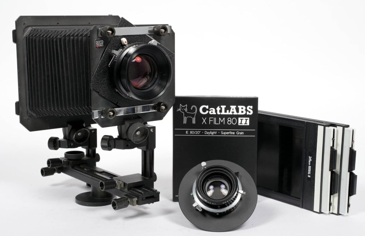 Toho FC-45X ultralight 4X5 camera w/ 135mm + 210mm MC lenses + film ...