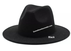 Image of Solid Black Fedora (56-58cm)