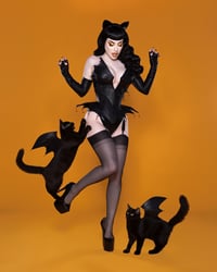 Image 3 of Bettie Page Halloween cats