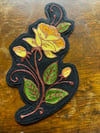Yellow Rose ChainStitched Patch