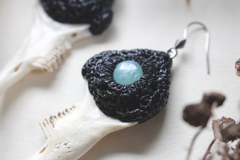 Hare bone and amazonite earrings Image 2