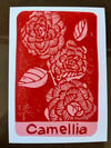 "Camellia" original linocut print