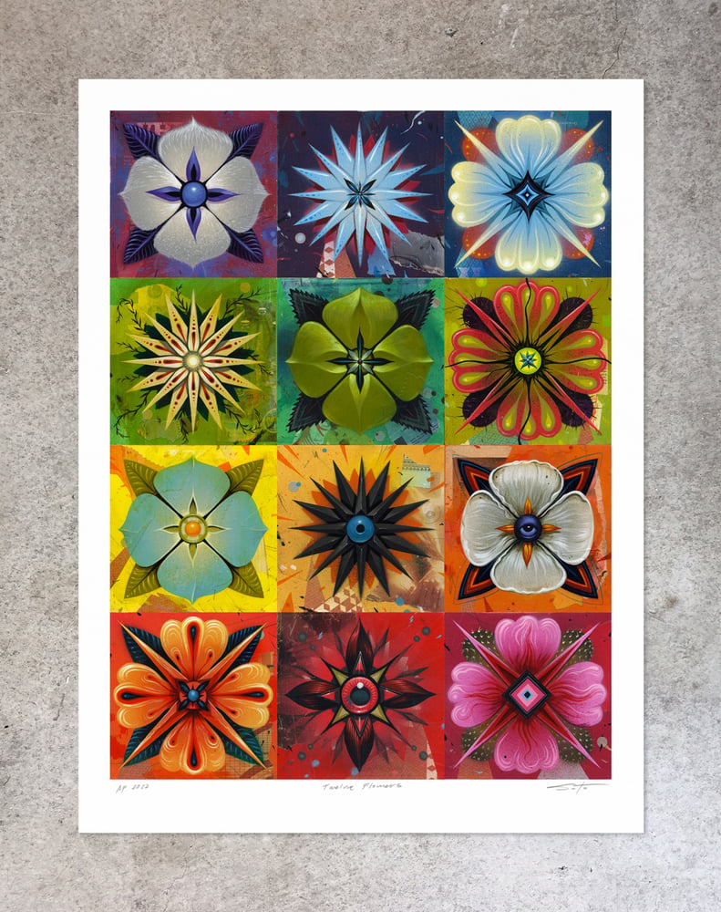 Image of Twelve Flowers Fine Art Giclee Print