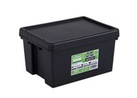 Wham Recycled Heavy Duty Box 16L Storage Strong Black Box With Lid