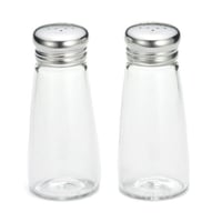 Tablecraft Round Salt and Pepper Shakers 90ml 3oz / Glass Salt Shakers Set of 2