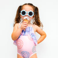 Image 1 of Ruffle halter swim suit