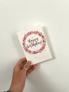 Happy Birthday Plantable Seed Card - Pink Floral Wreath
