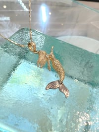 Image 2 of 14k solid gold mermaid pendant 