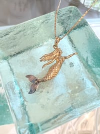 Image 4 of 14k solid gold mermaid pendant 