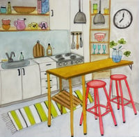 Tiny Kitchen - Red Stools