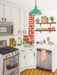 Tiny Kitchen - Brick Wall