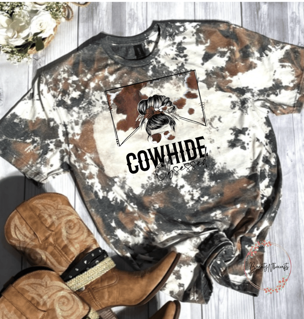 Image of Cowhide Obsessed Bleached Tee