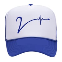 Royal Blue and White V Truck Hat 