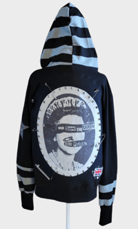 Image 1 of Sex Pistols God Save the Queen striped hood sweatshirt jacket