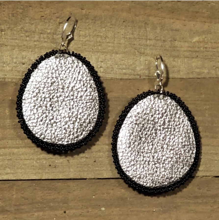 Image of Aleut Mammoth Ivory Beaded Earrings