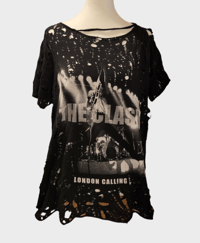 Image 1 of Vintage The Clash london calling needle shredded pothole tee