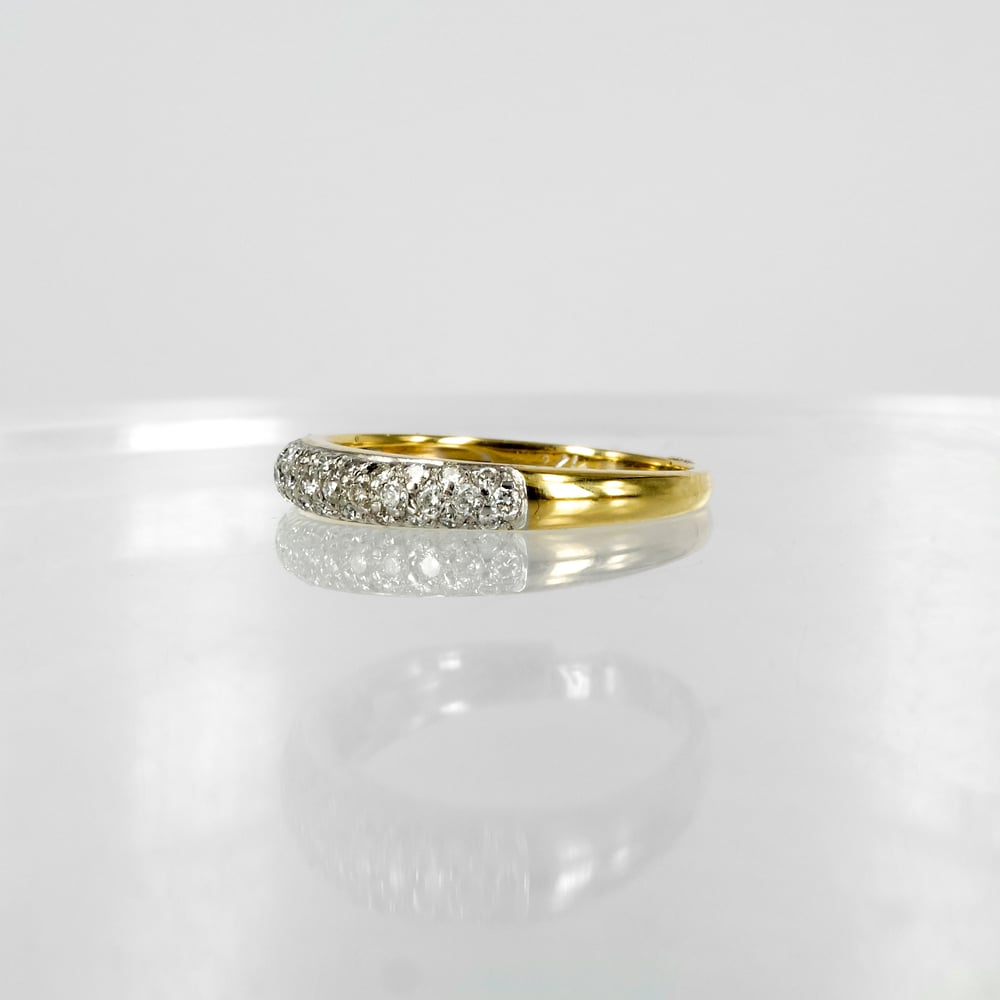 Image of 18ct yellow gold pave diamond set band. SH1243