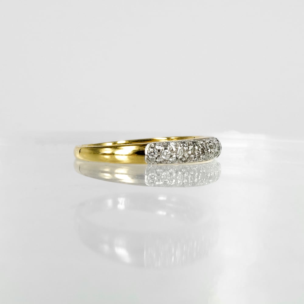 Image of 18ct yellow gold pave diamond set band. SH1243