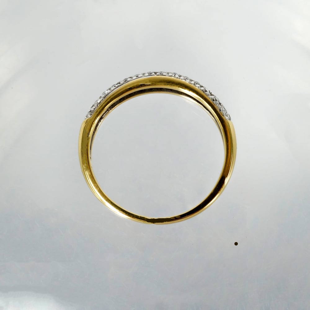 Image of 18ct yellow gold pave diamond set band. SH1243
