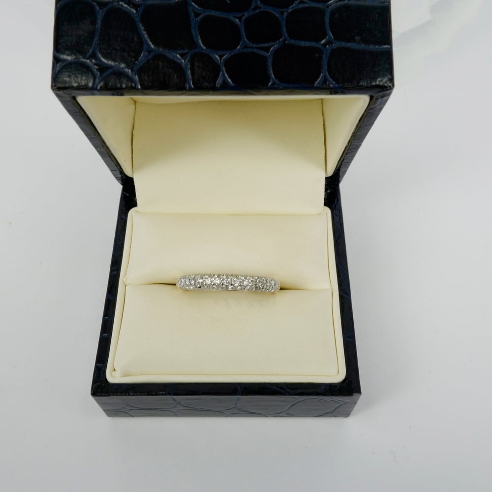 Image of 18ct yellow gold pave diamond set band. SH1243