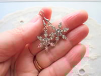 Image 2 of Pretty Silver Snowflakes Charm Earrings