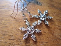Image 5 of Pretty Silver Snowflakes Charm Earrings