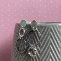 Image 3 of Silver Asymmetric Circles Earrings