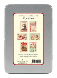 Image 2 of Cavallini & Co. Valentines Glittered Vintage Style Postcard Set
