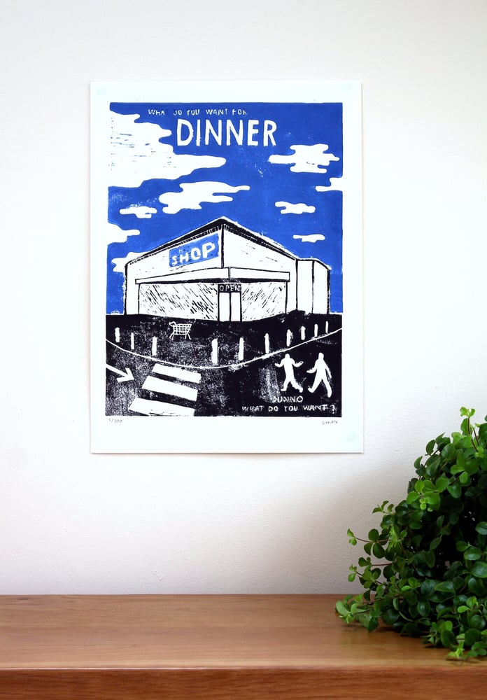 Image of Smex Dinner Lino Print Poster