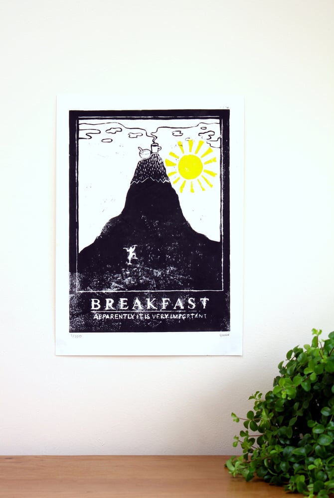 Image of Smex Breakfast Lino Print Poster