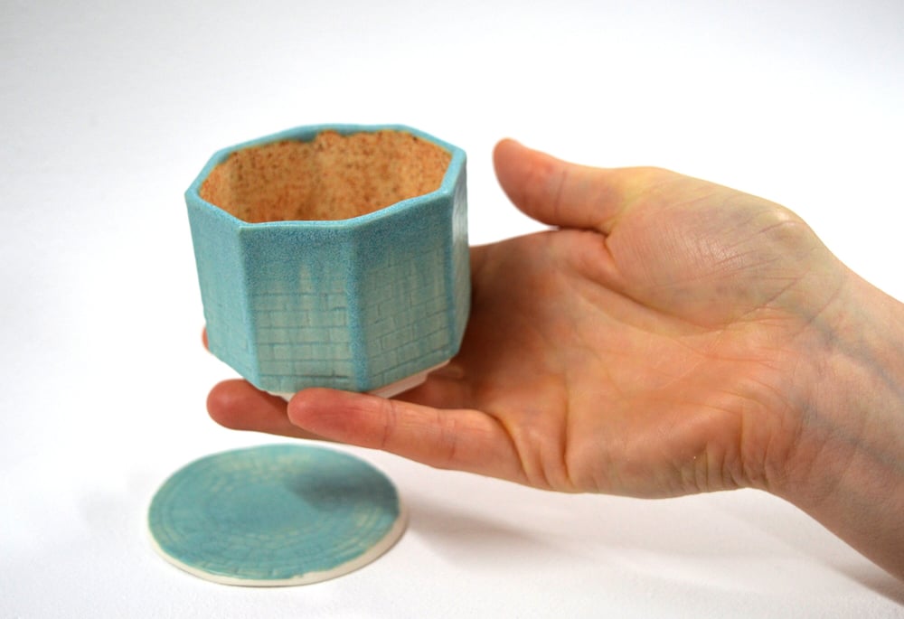 Image of Stuart C Noble Blue Porcelain Cup and Saucer