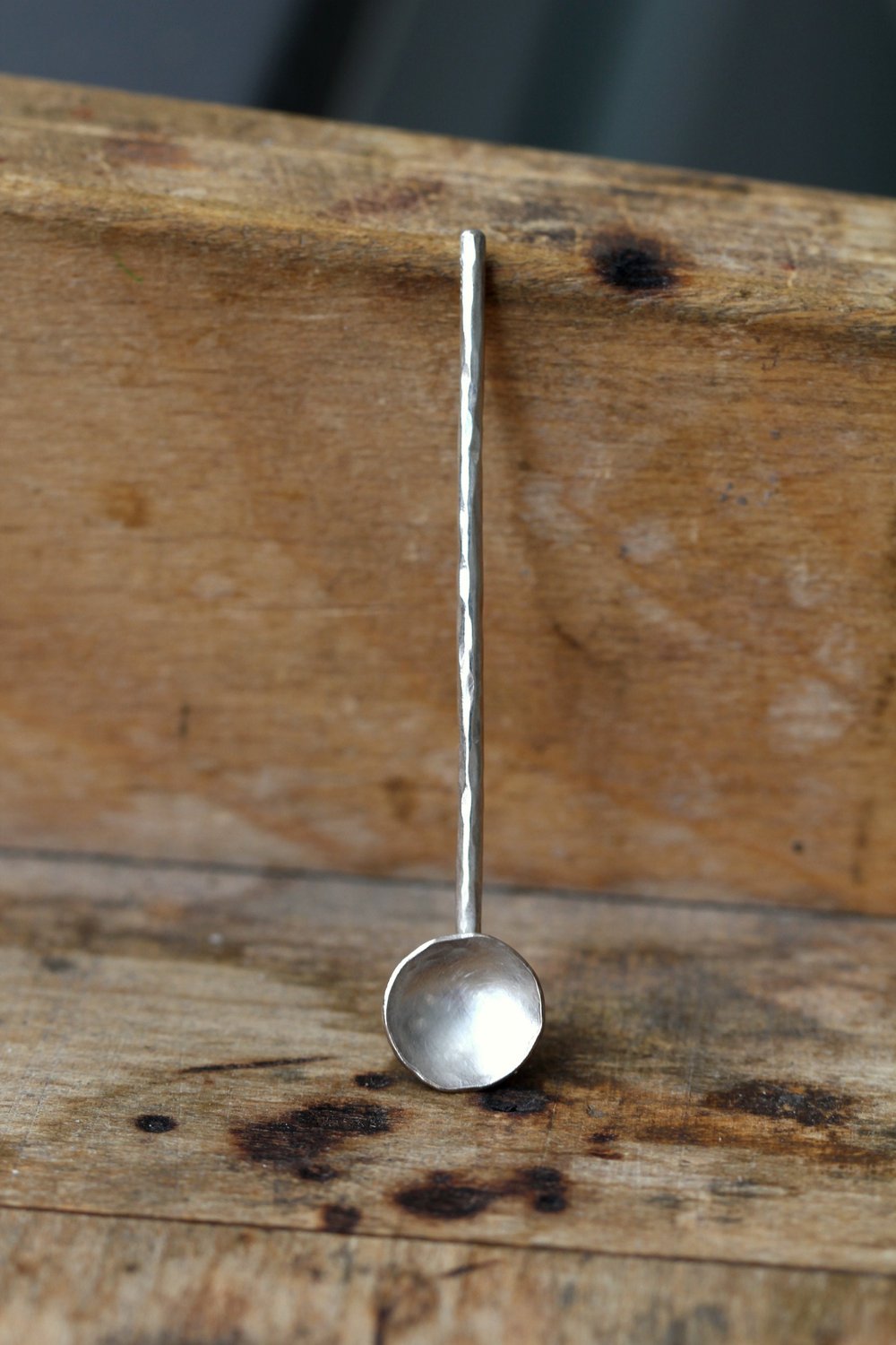 Image of RR Designs Sterling Silver Spoon #9 with round textured handle - Size Small