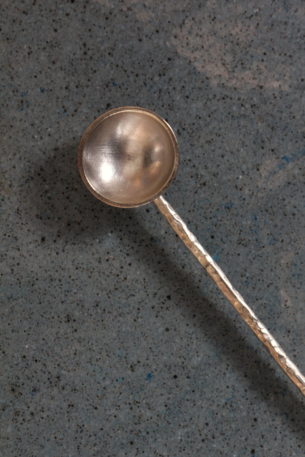 Image of RR Designs Sterling Silver Spoon #2 with round textured handle - Size Medium