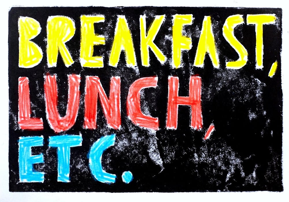 Image of Smex Breakfast Lino Print Poster