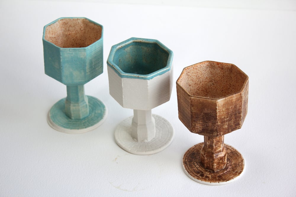 Image of Stuart C Noble Brown Glaze Porcelain Chalices