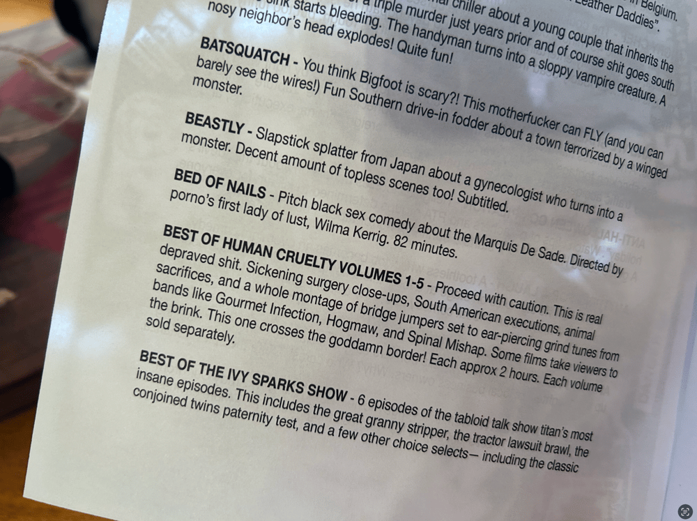 Trader Tony's Tape Dungeon Catalog