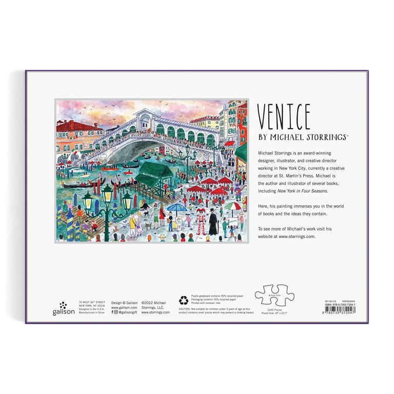 PUZZLE 1500 PIÈCES - VENISE - MICHAEL STORRINGS, GALISON Image 3