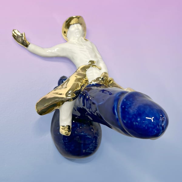 Image of Bareback Cowboy with 22kt Gold