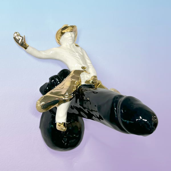 Image of Bareback Cowboy with 22kt Gold