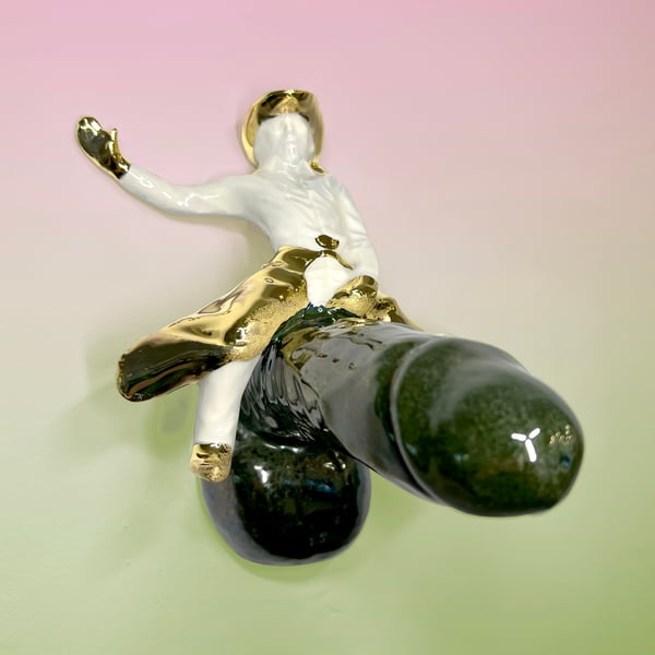 Image of Bareback Cowboy with 22kt Gold