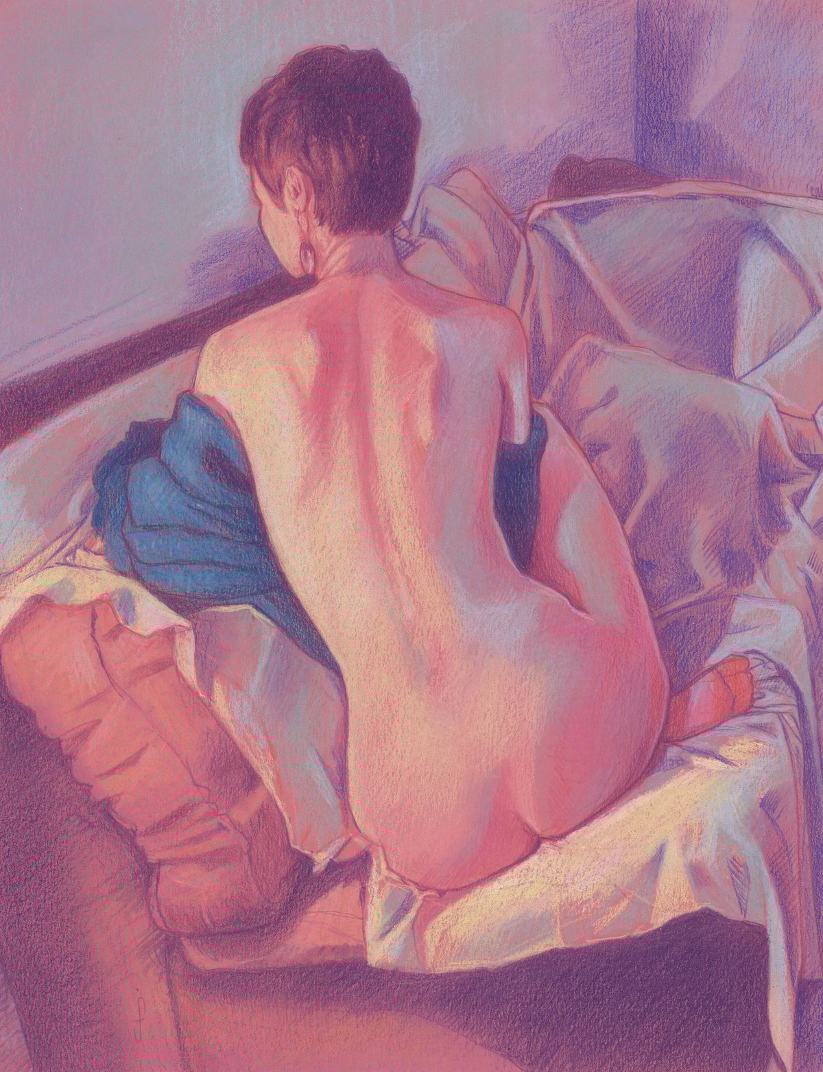 untitled study of Michael with blue sweater