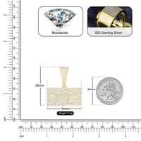 Image 5 of Moissanite Dollar Bill Pendant