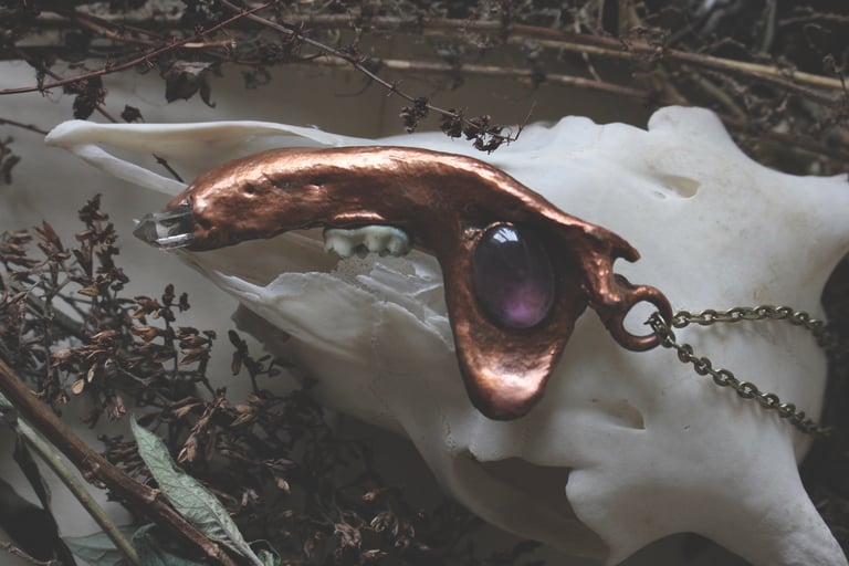 Dead Good copper badger jaw necklace Image 5