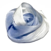 Image 1 of 10YD OMBRE CLOUDY SKY HAND DYED SARI SILK RIBBON/HAND DYED BY COLOR KISSED SILK