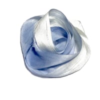 Image 5 of 10YD OMBRE CLOUDY SKY HAND DYED SARI SILK RIBBON/HAND DYED BY COLOR KISSED SILK