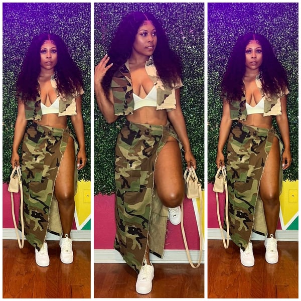 Image of Camo split skirt 