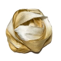 Image 3 of 10YD OMBRE BUTTERSCOTCH  HAND DYED SARI SILK RIBBON/HAND DYED BY COLOR KISSED SILK