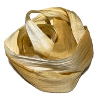 Image 1 of 10YD OMBRE BUTTERSCOTCH  HAND DYED SARI SILK RIBBON/HAND DYED BY COLOR KISSED SILK