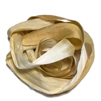 Image 2 of 10YD OMBRE BUTTERSCOTCH  HAND DYED SARI SILK RIBBON/HAND DYED BY COLOR KISSED SILK