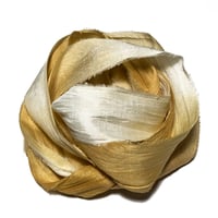 Image 4 of 10YD OMBRE BUTTERSCOTCH  HAND DYED SARI SILK RIBBON/HAND DYED BY COLOR KISSED SILK